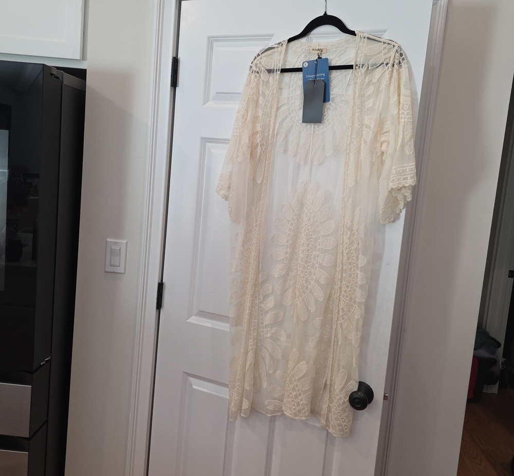 Rebellion Cream Crochet Lace Kimono